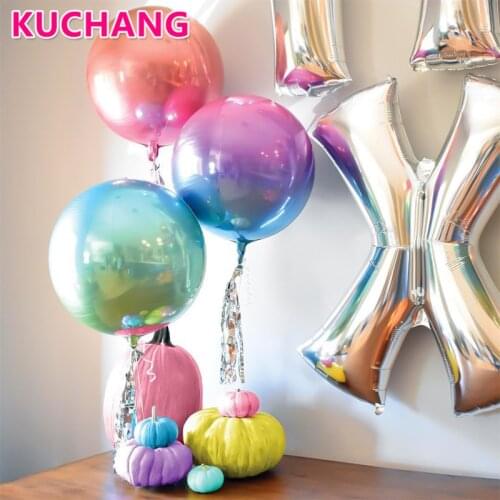 1pc 22inch Gradient Color 4D Disco Helium Balloon Birthday Party Wedding Decorations Photo Props Baby Shower Supplies Kids Toys
