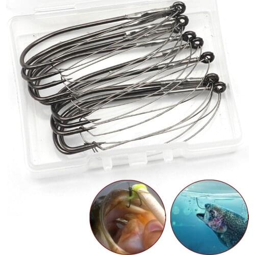 10pcs Wacky Rig Hooks Reusable O-rings Worms Barbed Hook Weedless Fishig Hooks Fishing Tackle Accessories