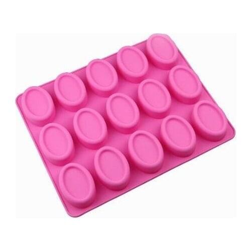 15 Oval Toast Silicone Cake Baking Mold Cake Pan Muffin Cups Handmade Soap Moulds Biscuit Chocolate Ice Cube Tray DIY Mold