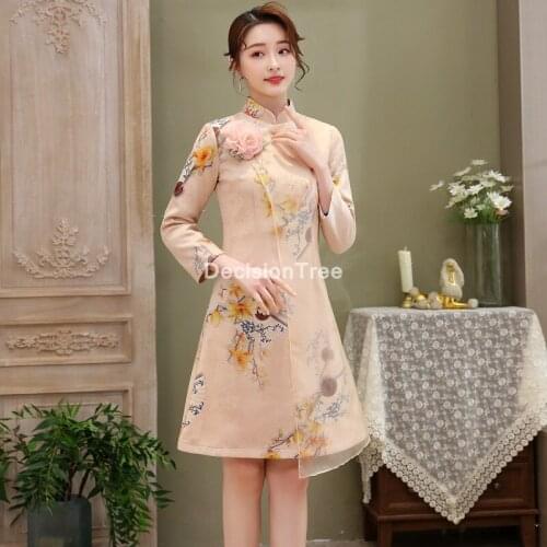 2021 oriental chinese dress sexy cheongsam daily beautiful qipao dress dress woman chinese silk qipao dress elegant party dress