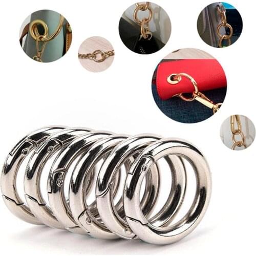 6pcs Round Circle Carabiner Camping Spring Snap Clip Bags Outdoor Hook Key Chain Climbing Water Cup Linked Tool