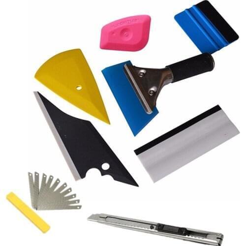 8 PCS/Set Squeegee Car Window Tinting Auto Film Wrapping Install Applicator Tools Kits Universal Glue Removing Card and Rubber