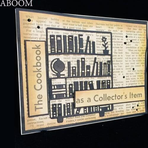 ABOOM Metal Cutting Dies Book Shelf Embossing Scrapbooking Craft Dies Cuts Paper Card Stencil Die Cut For DIY Making