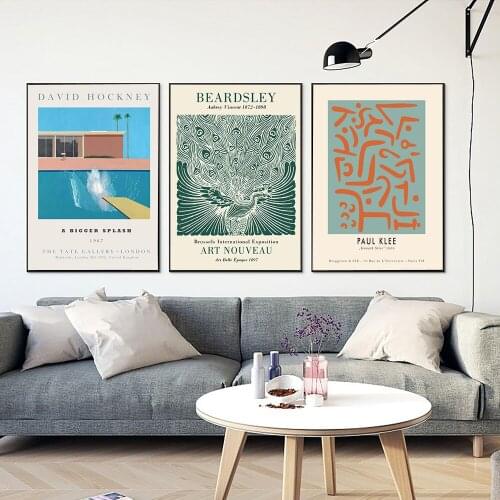 Abstract David Hockney Big Splash Canvas Poster Nordic Decoration Picture Wall Art Print Minimalist Nordic Home Decoration