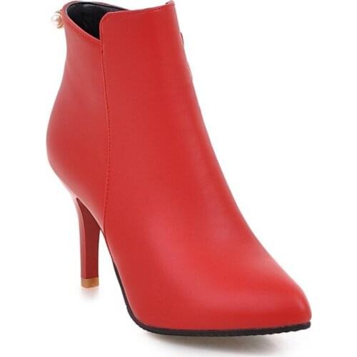 Big Size Pointed boots boots women shoes ankle boots for women ladies boots shoes woman winter