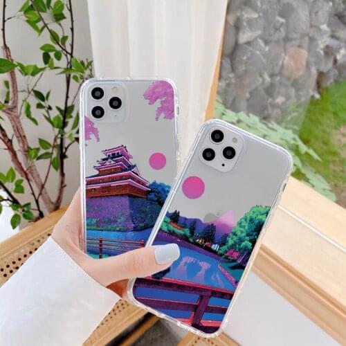 Japanese Anime Hand Painted House Scenery Phone Case For iPhone 7 8 Plus SE 2020 12 11 Pro Max X XR XS Max Soft Clear Cover