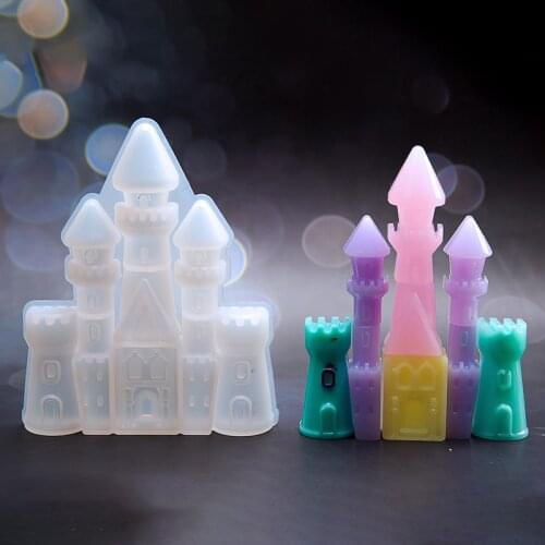 DIY Castle Silicone Mold Chocolate Cake Gummy Candy Clay Mold Decoration Decoration Tool