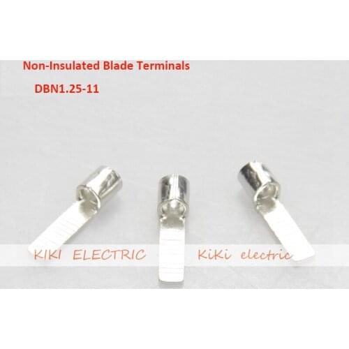 DBN1.25-11 Non- Insulated Blade Terminal / cold terminal for 0.5-1.5mm2 cable 1000pcs/bag Electric Wire Connectors Ends