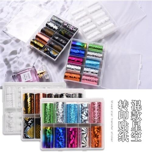 100 Patterns Animal Nail Foils for Transfer Paper Stickers Sliders Adhesive Nails Wraps DIY Water Marble Nail Art Decorations