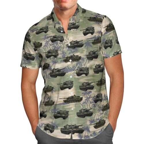 Game World Of Tanks 3D Beach Hawaiian 2021 Summer Shirt Short Sleeve Shirt Streetwear Oversized 5XL Camisa Social Chemise Homme