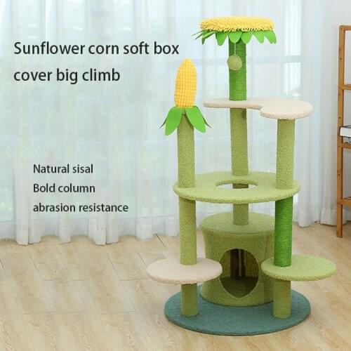 Cat Scratchers For Indoor Cats Corn Sunflower Cat Climbing Frame Cat Litter Cat Bed Cat Tree One Sisal Column Scratching Column