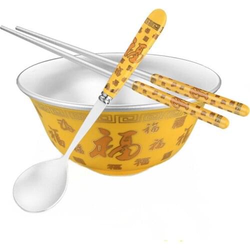 999 pure silver bowl chopsticks spoon three sets of children adults home rice bowl sterling silver cutlery set