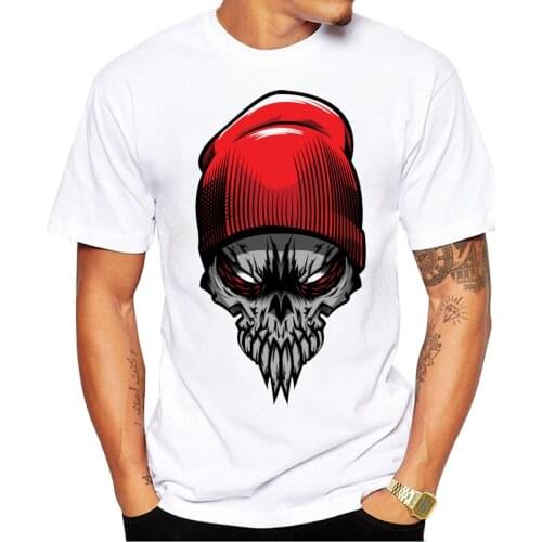 Fashion short sleeve Punk Skull Skeleton Printed men t-shirt cool mens tee shirts comfortable tops Casual mens t shirts