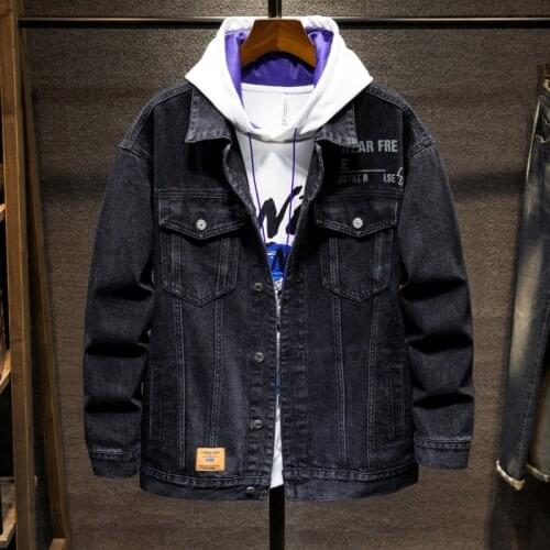 Denim jacket men Fall 2021 Casual loose blue denim jacket men XL 4XL 5XL 6XL7XL Brand clothing