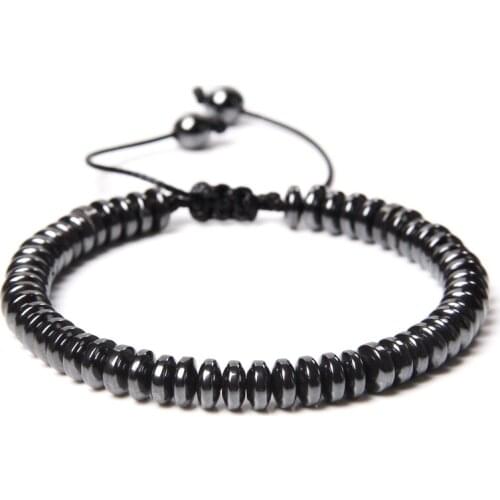 Men Bradied Bracelet Natural Hematite Stone Weight Loss Bracelet for Women Men Health Care Magnetic Bracelet Jewelry Adjustable