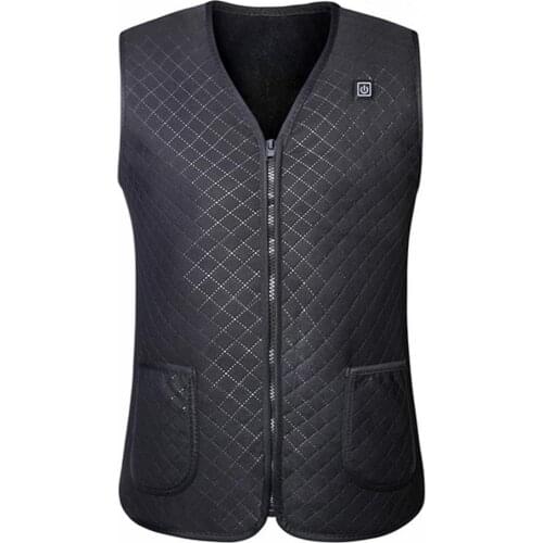 Men Warm Keeping Zip Closure Vest Winter Outdoor Washable Camping Hiking Hunting Warm Heating Jacket Stylish Male Outerwear