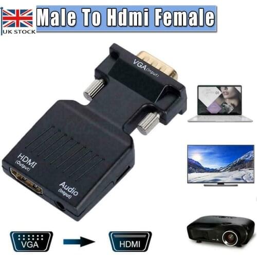 VGA to HDMI Adapter Converter with Audio, for PC Computer Display ,Laptop,Projector TV, VGA INPUT to HDmi OUTPUT Cable Adapter