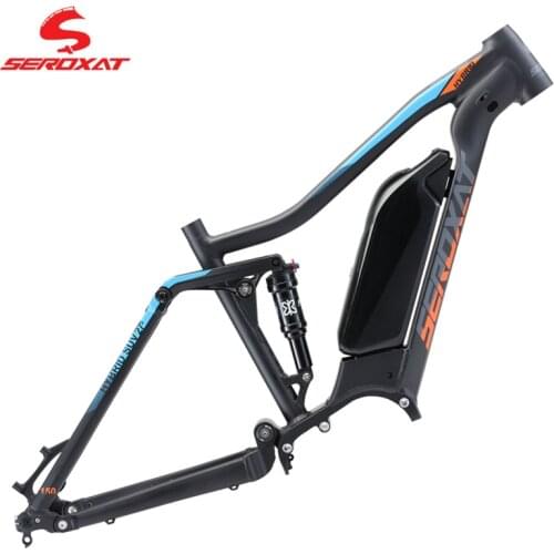 SEROXAT Mountain Bike Frame AM Frame 27.5 29er MTB DH Frame Aluminum alloy Hybrid Bike Frame Rear Shock 150mm E-bike Motor 1000W