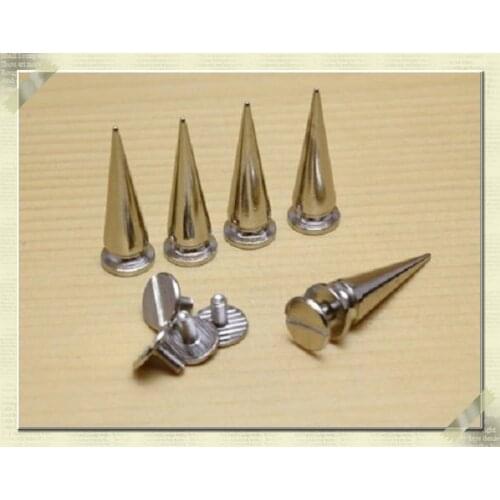 Silver screwed Spikes 10mm x 29mm ( 3/8 inch x 1 1/4 inch ) 50 pieces