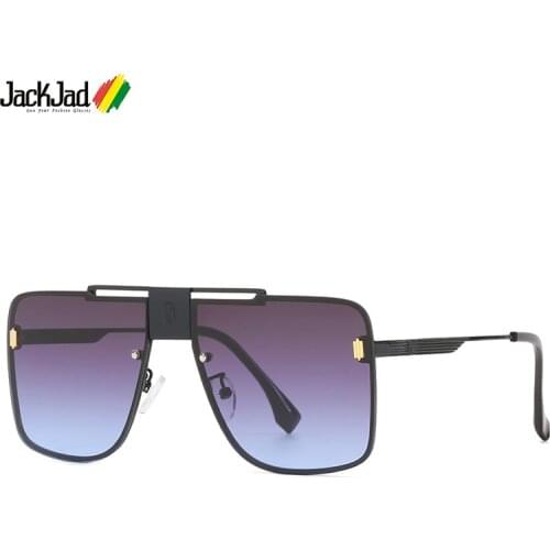 JackJad 2021 Fashion Cool Metal Square Style Gradient Sunglasses Men Vintage Rivets Brand Design Sun Glasses Oculos De Sol 0235