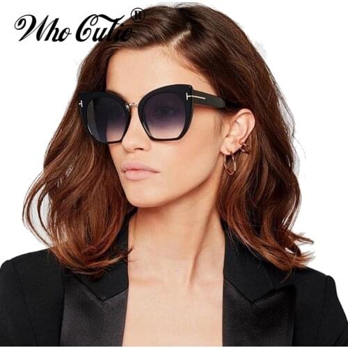 WHO CUTIE 2018 Half Frame Tom Rimless Sunglasses Women Men Brand Designer Female Oversized Square Sun Glasses CE Shades OM694