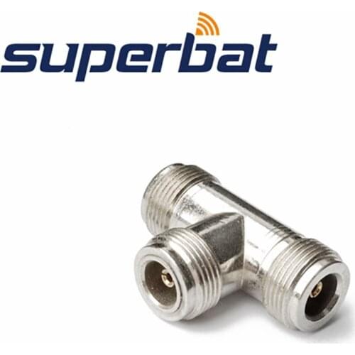 Superbat N Adapter N Female Jack to 2x N Jack Female 3 way Splitter T Type RF Coaxial Connector
