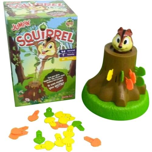 Funny Pop Up Toy Squirrel Interactive Desktop Barrel Game Toys for Children Adults Montessori Christmas Party Game Toys Gifts