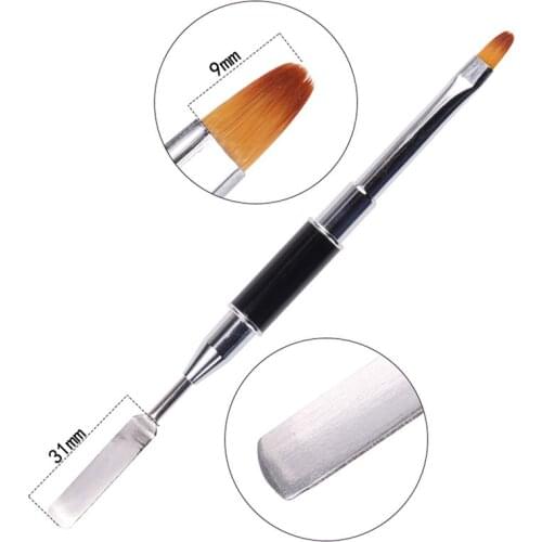 1PCS Dual Ended Nail Art Acrylic UV Gel Extension Builder Flower Painting Pen Brush UV Gel Remover Spatula Stick Manicure Tool