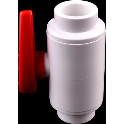 1pc I.D 63/75/90/110mm White UPVC Ball Valve Aquarium PVC Valve Water Treatment Garden Irrigation Fish Tank Connector