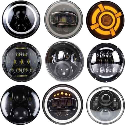 1 PCS Universal 7" Led Car Motorcycle Headlight H4 Phare Farol Moto Headlamp Head Light For BMW Softail Cafe Racer Chopper Honda