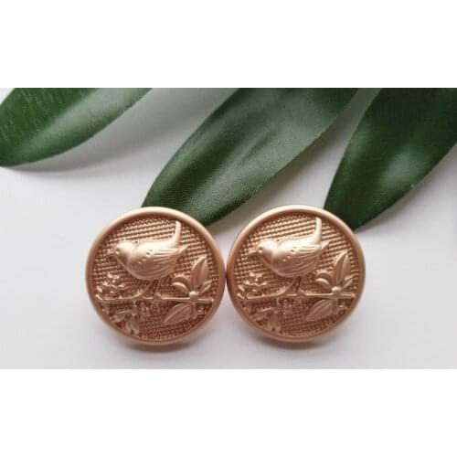 10pcs/lot High Quality Bird Flower Buttons Sewing-On One-Hole Metal Buttons For Clothes Bag Fashion Craft DIY Decoration 22mm