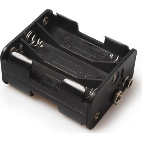 20PCS/lot Double Side Spring Back To Back 6*AA 9V Plastic Battery Box With 9V Buckle AA Batteries Battery Holder