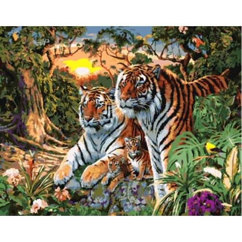 Diy 3d diamond embroidery home decor rhinestones picture diamond painting mosaic full square&round drill wall paint forest tiger