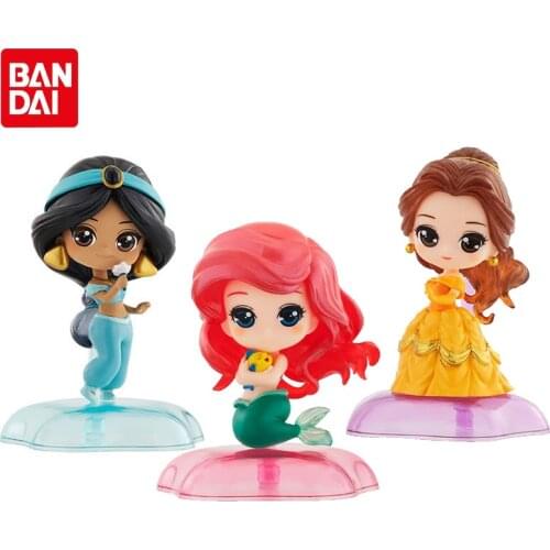 Bandai Genuine Gashapon Disney Princess Twinkle Statue Modeling Ornaments Ariel Jasmine Belle Anime Action Figure Model Toys