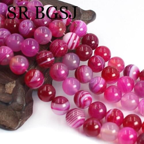 Free Shipping 10mm Gems Plum Stripe Agat Natural Stone diy Beads for Necklace 15"