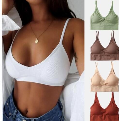 Seamless Sports Lingerie Tee Bra Women Sexy Crop Tops Tube Top Female Streetwear Sleeveless Camis Crop Top Bandeau Top Tank