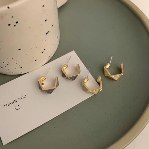 Colorful Geometric C Shaped Hoop Earrings for Women No-pierced Clip On Earings Pendiente Brincos Delicate Jewelry