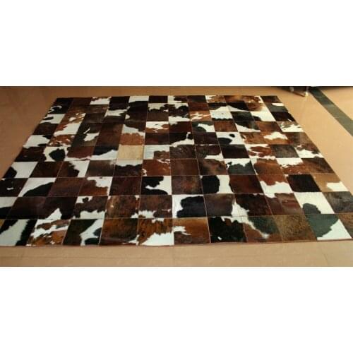 Fashionable art carpet 100% natural genuine cowhide leather table mat