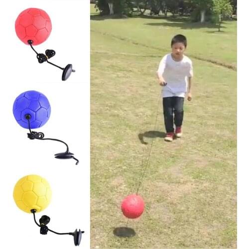 Football Training Ball High-elastic Kick Resistant Solid Color Small Kids Student Practice Belt Soccer Ball Fun Toy for Beginner