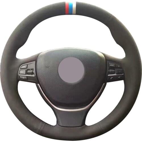 Non-slip Durable Black Suede Red Light Blue Beige Marker Car Steering Wheel Cover For Bmw F10 2014 520i 528i 2013 2014 730li