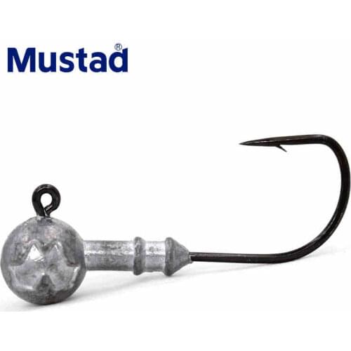 Norway Mustad Jig Head Hook Barbed Hook Round Lead Head Jig Lure Hard Bait Soft Worm Jig Hooks 3g 5g 7g Soft Lure Bass Pesca