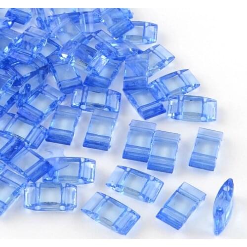 Transparent Acrylic Beads Multi-Strand Links Rectangle Bead Carrier Beads Two Hole For Jewelry Making 17*9*5mm about 780pcs/500g