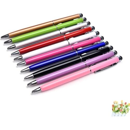 2 in 1 Mini for Laptop Built-in Ballpoint Pen Metal Capacitive Touch Pen Stylus Screen For Phone Tablet