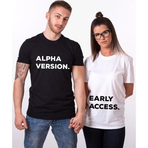 Skuggnas New Arrival Alpha Version Early Access Maternity Shirt Pregnancy Announcement shirts for Couples Funny Couple Shirts