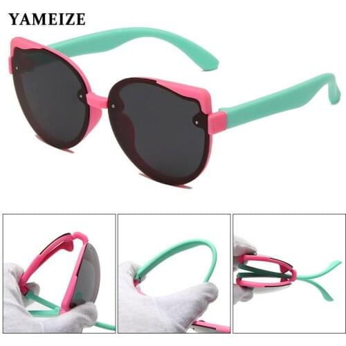 Kids Sunglasses Polarized Girls Boys Cat Eye Sun Glasses Children Eyeglasses Baby Glasses Flexible Safety Frame Child Eyepiece