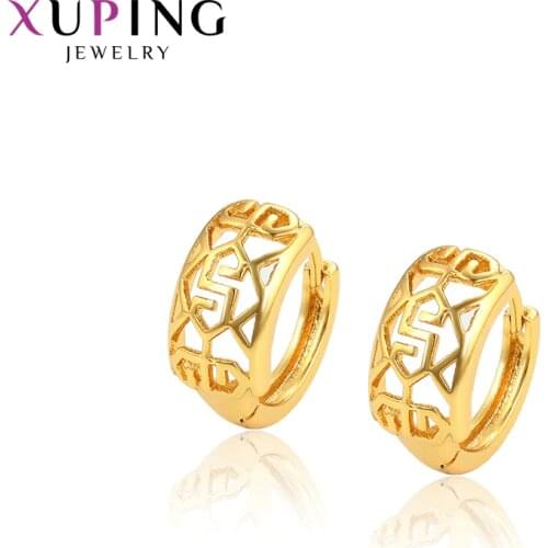 Xuping Jewelry Trendy Vintage Earrings Pure Gold-color Plated for Women Wedding Thanksgiving Gifts 97177