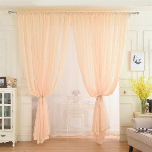 New European And American Style Curtains For Living Room Bedroom Solid Drape Window Sheer Door Screening Curtains Kitchen Panel