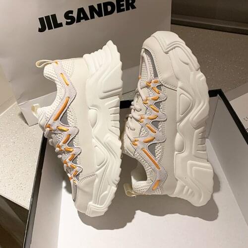 New Design Women Sneakers 2021 Womens Chunky Vulcanized Shoes Height Increasing Casual Shoes Reflective Girls Sport Shoe