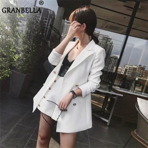 2021 Spring Korean OL Style Shorts Suit Set Women 2 Piece Set White Jacket Blazer & High Waist Mini Blazer Shorts