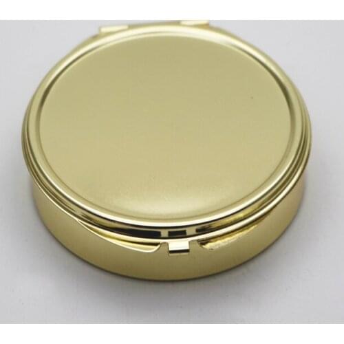 Gold Compact Mirror with 3 Compartments inside,powder handbag mirror